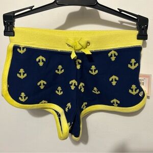 NEW- Juicy Couture - Navy and Yellow Anchor Print Shorts - Girls Size: Medium